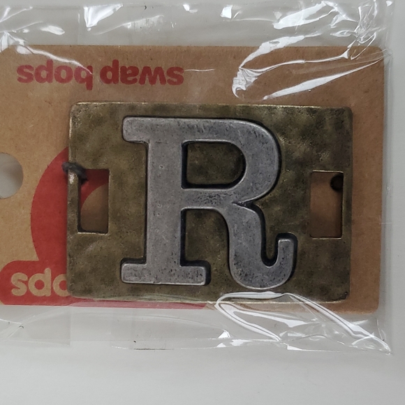 Boutique Swap Bops Adornment Charm Large Rectangle R Any Necklace or Bracelet - Picture 2 of 5